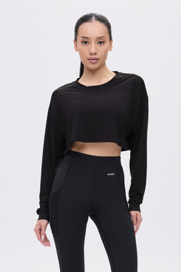 T-shirt z Logami Crop Basic