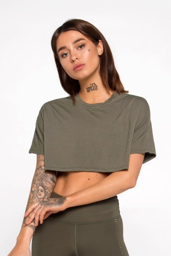 Футболка DF Original Oversize Crop Olive